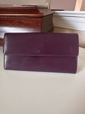 Louis Vuitton Plum Epi Leather Long Wallet